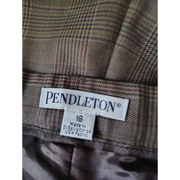 Pendleton Houndstooth Trouser Tan Women's Plus 16 - Picture 4 of 5